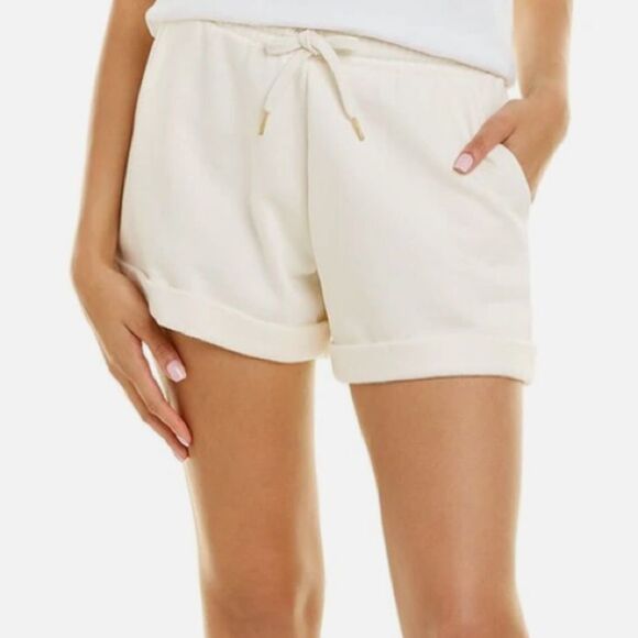 WeWoreWhat, Pale Pastel Yellow Rolled Hem Shorts - Picture 5 of 15